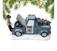 Générique Weihnachtsspielzeug-LKW | Klassisches rustikales Fahrzeug aus Kunstharz | Antikes rotes Auto ALS Weihnachtsdekoration | für Zuhause, Büro, Tisch, Wohnzimmer, Schlafzimmer, Weihnachtsfeier
