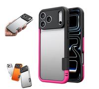 Générique Weseecase Soft Silicone Frame Heat-Dissipating Case for iPhone, Silicone Soft Case, Drop-Resistant Lightweight, for iPhone 13/14/15/16/17 Pro Max (for iPhone 16 promax,Black Red)