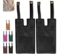 Générique Western Boot Wallet with Snap Strap, 2025 Fashion Leather Wallets, Slim Cowboy Billfold Holds Multiple Cards for Women Man (Black-2 Pieces)