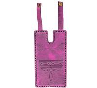 Générique Western Boot Wallet with Snap Strap, Handcrafted Leather Boot Credit Card Holder, with Snap Fastening, for Women Men (Pink)