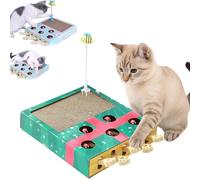 Générique Whack Attack Cat Toy, 2026 New Wooden Whack A Mole Cat Toy, 3-in-1 Whack-A-Mole Puzzle Toys, Relieve Boredom and Boost IQ for Indoor Cats (Green)
