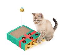Générique Whack Attack Cat Toy, Cats Interactive Whack A Mole with Scratching,Enrichment Toys for Indoor Cats with Cat Scratching Pad, Relieve Boredom and Boost IQ for Indoor Cats (Green)