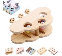 Générique Whack Attack Cat Toy, Wooden Whack-a-Mole Cat Toy, Interactive for Claw Grinding Rest Entertainment, Play Wooden Whack-A-Mole Keeps Pets Entertained for Cats and Kittens (3-Holes-Mouse)