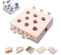 Générique Whack Attack Cat Toy, Wooden Whack-a-Mole Cat Toy, Interactive for Claw Grinding Rest Entertainment, Play Wooden Whack-A-Mole Keeps Pets Entertained for Cats and Kittens (8-Holes-Toys)