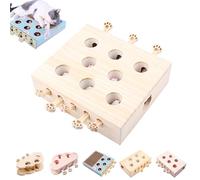 Générique Whack Attack Cat Toy, Wooden Whack-a-Mole Cat Toy, Interactive for Claw Grinding Rest Entertainment, Play Wooden Whack-A-Mole Keeps Pets Entertained for Cats and Kittens (8-Holes-Mouse)