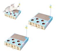 Générique Whack Attack Cat Toy, Wooden Whack A Mole Cat Toy with Cats Scratching Pad, Relieve Boredom and Boost IQ for Indoor Cats (2Pcs)