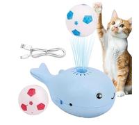 Générique Whale Cat Toy, Floating Interactive Teaser, Blowing Ball Enrichment, Built-in Fan Design, Boredom Buster for Indoor Cats, Motion-Activated Play, Ideal for All Breeds, Blue