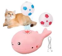 Générique Whale Cat Toy, Floating Interactive Teaser, Blowing Ball Enrichment, Built-in Fan Design, Boredom Buster for Indoor Cats, Motion-Activated Play, Ideal for All Breeds, Blue
