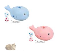 Générique Whale Floating Ball Cat Toy, Interactive Cat Floating Ball Toy with Built-in Fan, Electric Moving Soccer for Indoor Cats Play Football Game (2 Mix)