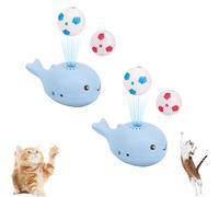 Générique Whale Floating Cat Toy Ball, Electric Moving Soccer Ball Toy for Cats, Fun Indoor Play for Kittens and Adult Cats, Interactive Cat Toys for All Breeds, USB Rechargeable (Blue*2)