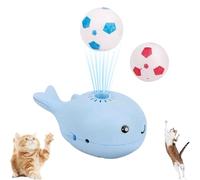 Générique Whale Floating Cat Toy Ball, Electric Moving Soccer Ball Toy for Cats, Fun Indoor Play for Kittens and Adult Cats, Interactive Cat Toys for All Breeds, USB Rechargeable (Blue)