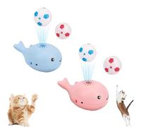 Générique Whale Floating Cat Toy Ball, Electric Moving Soccer Ball Toy for Cats, Fun Indoor Play for Kittens and Adult Cats, Interactive Cat Toys for All Breeds, USB Rechargeable (Mix*2)