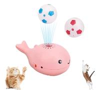 Générique Whale Floating Cat Toy Ball, Electric Moving Soccer Ball Toy for Cats, Fun Indoor Play for Kittens and Adult Cats, Interactive Cat Toys for All Breeds, USB Rechargeable (Pink)