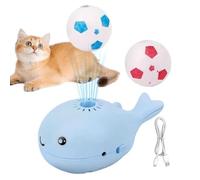 Générique Whale Floating Cat Toy, Blowing Ball Teaser, 4.33-inch Interactive Hunting Game, USB Rechargeable Pet Supplies for Kittens Training, Scratches, Bites, Playful Swats