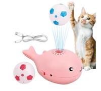 Générique Whale Floating Cat Toy, Blowing Ball Teaser, 4.33-inch Interactive Hunting Game, USB Rechargeable Pet Supplies for Kittens Training, Scratches, Bites, Playful Swats