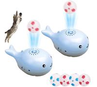 Générique Whale Floating Interactive Cat Toy, Electric 2-in-1 Keep Cats Entertained Floating Football Kitten Toy, Motion Activated Whale Blower with 2 Small Balls, Suitable for Indoor Cats (Blue*2)