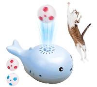Générique Whale Floating Interactive Cat Toy, Electric 2-in-1 Keep Cats Entertained Floating Football Kitten Toy, Motion Activated Whale Blower with 2 Small Balls, Suitable for Indoor Cats (Blue)