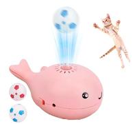 Générique Whale Floating Interactive Cat Toy, Electric 2-in-1 Keep Cats Entertained Floating Football Kitten Toy, Motion Activated Whale Blower with 2 Small Balls, Suitable for Indoor Cats (Pink)
