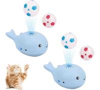 Générique Whale Floating Interactive Cat Toy, Electric Moving Ball Soccer Toy for Cats, Keep Kitten Entertained, USB Rechargeable (Blue*2)