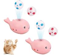 Générique Whale Floating Interactive Cat Toy, Electric Moving Ball Soccer Toy for Cats, Keep Kitten Entertained, USB Rechargeable (Pink*2)