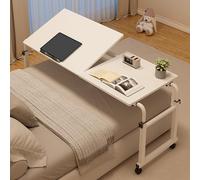 Générique Wheeled Laptop Bed Table - Adjustable Medical Rolling Bed Desk with Tilting Tray, Height and Width Adjustable, Perfect for Autonomy Aid