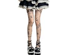 Générique Whimsy Piano Tights - Womens Novelty Tights with Sexy Y2K Piano Key Pattern, Stretchy Comfortable Statement Hosiery (1PCS/C, One Size)