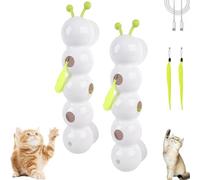 Générique Whirlie Cat Toy, Smart Motion Cat Toy with Worm Design, Happy Luna Cats Toys with Suction Cup, for Hunting, Jumping, and Interactive Play (2set)