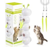 Générique Whirlie Cat Toy, Whirlie Smart Motion Cat Toy with Worm Design, Happy Luna Cats Toys with Suction Cup. Suitable for Indoor Wall, Door and Window Installation (White)