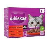 générique WHISKAS - Pâtée Savoureuse en Sauce pour Chat Adulte, Poulet Agneau Bœuf, Pack 12 Sachets - Le Lot de 3