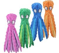 Générique Whiskerspot Octopus Dog Toy, Stuffing Free Octopus Dog Toy, Squeaky & Crinkle Plush for Aggressive Chewers Dogs, for Interactive Play, Teething & Anxiety Relief (4PCS)