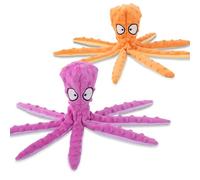 Générique Whiskerspot Octopus Dog Toy, Stuffing Free Octopus Dog Toy, Squeaky & Crinkle Plush for Aggressive Chewers Dogs, for Interactive Play, Teething & Anxiety Relief (2PCSA)
