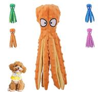 Générique Whiskerspot Octopus Dog Toy, Whiskerspot Eco-Friend Octopus Plush, No Stuffing Crinkle Interactive Chew Toy, for Small and Medium Dogs (Orange)