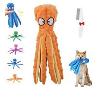 Générique Whiskerspot Octopus Dog Toy, Whiskerspot Eco-Friend Octopus Plush, Squeaky Dog Toys, Durable Plush Octopus Dog Toy, No Stuffing, Interactive Chew Toys (1pc*Orange)