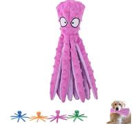 Générique Whiskerspot Octopus Dog Toy, Whiskerspot Eco-Friend Octopus Plush, Upgrade Squeaky Plush Cat Toys, No Stuffing for Small, Medium and Large Dog Indoor Outdoor Play (Pink)