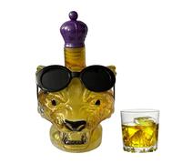 Générique Whiskey Decanter Leopard Glass Art Statue, Animal Bar Decor For Brandy Tequila Vodka Bourbon, Elegant Shelf Display For Living Room Restaurant And Gift Occasions, 6.3x3.94x3.94 In