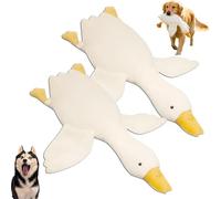 Générique White Duck Dog Toy, 2025 New Large Plush White Duck Dog Toys, Realistic Goose Design, Durable Plush Chew Toy, for Dogs Chew and Play Best Indoor (2 Pcs)