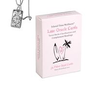 Générique White Island Time Wellness Love Oracle Cards - édition de Poche, Papier cartonné, idéal pour Les débutants, Comprend Cartes et Collier