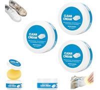 Générique White Shoe Cleaner Cream,Multipurpose No-Wash Solid Cleaning Paste with Sponge,Portable Cleaning Cream White Shoes Cleaner for Shoes (3PCS)