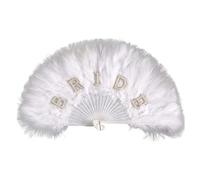 Générique White Wedding Hand Fan, Elegant Handmade Folding Fan, Small Size Photo Booth Prop with Lace Design, Cooking with Compact Design, Sturdy Bridal Party Accessory, Classic Event Favor