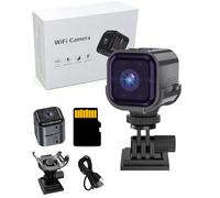 Générique Whoonly Camera - Avoir 32G Carte, Aucune Connexion Wi-FI requise, Aucun câblage requis, Alarme à détection de Mouvement, Interphone bidirectionnel, Vision Nocturne Infrarouge (Avoir Carte)