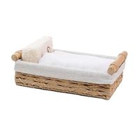 Générique Wicker Baskets For Organizing - Bin With Handles & Liners, Rustic Makeup Holder | For Desktop Remote Control Key Home Bathroom Countertop Table Pantry Nursery Bathroom Living Room