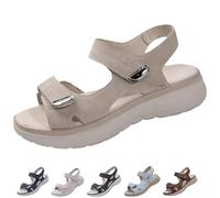 Générique Wide Fit Sandal for Women Open Toe Ankle Strap Sandals Comfortable Walking Low Heel Slip On