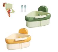 Générique Wideous Curetoaway Suction Cup Sink Corner Rack - Triangular Basket Shelf with Drain Hole, Removable Plastic Sink Storage Holder for Kitchen Or Bathroom (Mix)