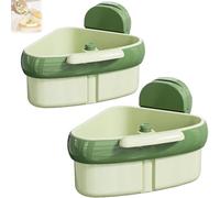 Générique Widous/Curetoaway/Wideous Suction Cup Sink Corner Rack, Food Waste Catcher for Sink with Fine Mesh - Removable for Easy Cleaning, Plastic Storage Rack Holder (green-2pcs)