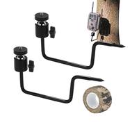 Générique Wildlife Camera Bracket, Trail Camera Tree Mount, 2 Pieces Heavy Duty Metal Bracket, Adjustable Holder with 360° Rotation, Outdoor Gear with Rust-Resistant Coating, Wildlife Equipment