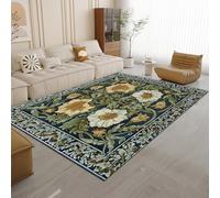 Générique William Morris Style Tapis de Salon 140x200 cm 3D Vintage Floral Tapis de Chambre Flanelle Antidérapant Lavable Poil Court Tapis pour Salon Chambre Salle à Manger Q-180