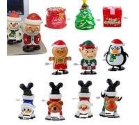 Générique Wind-Up Christmas Toys - 12-Piece PVC Clockwork Holiday Set for Kids | Walking Figures for Family Gathering, Classroom Party, Toddler School Festival, Seasonal Game for Holiday Celebration