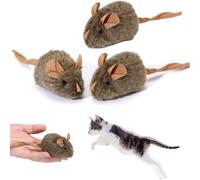 Générique Wind Up Mice Toys,Fun Plush Mouse Cat Toy,Automatic for Indoors Mouse Cats Interactive Toys with Realistic Squeaky Sound,Soft Bite-Resistant Play Gear for Exercise