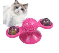 Générique Windmill Cat Toys - 16x7.5x7.5cm/6.3x2.95x2.95 inches Interactive Cat Toy with LED Lights | Turntable Toy with Suction Cup, Brush for Tooth Cleaning,Scratching, Exercising