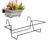 Générique Window Box Brackets, Metal Flower Pot Rack Planter Holder, Heavy Duty Adjustable Plant Support for Window Deck Balcony Fence Garden Indoor Outdoor Use Railing, 18.9x7.48x5.31 inches